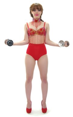 Kirsten-Ria red Chinese dance top and Chinese pocket girdle - photo for animation