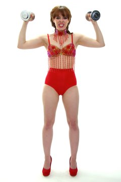 Kirsten-Ria red bra and pocket girdle