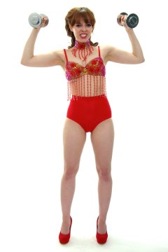 Kirsten-Ria red bra and pocket girdle