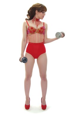 Kirsten-Ria red Chinese dance top and Chinese pocket girdle - photo for animation