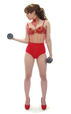 Kirsten-Ria red Chinese dance top and Chinese pocket girdle - photo for animation