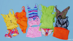 Neon coloured swimsuits