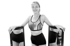 Alicia Legs black bra and girdle