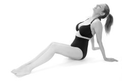 Alicia Legs black bra and girdle