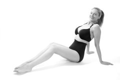 Alicia Legs black bra and girdle