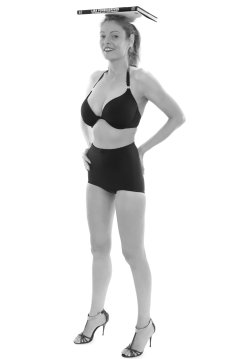 Alicia Legs black bra and girdle