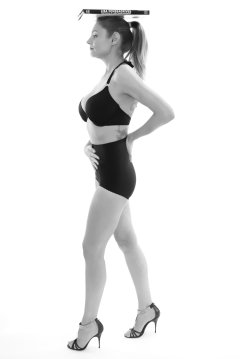 Alicia Legs black bra and girdle