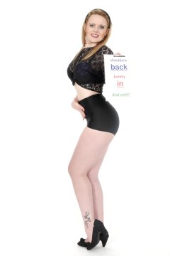2015-05-25 Amandah black lace top, bra and girdle