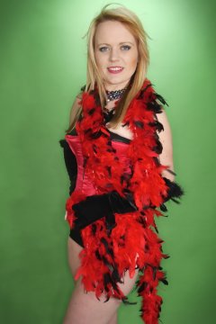 2015-05-25 Amandah red Vollers overbust corset and black girdle