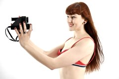 2015-06-21 Esme Shard swimsuit with Polaroid camera