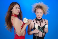 2015-09-13 Jazz and Laura in dance costumes