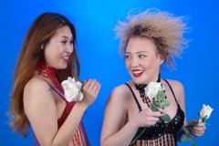 2015-09-13 Jazz and Laura in dance costumes