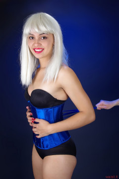 2015-10-17 Ali Soriano black Miraclesuit and blue underbust corset