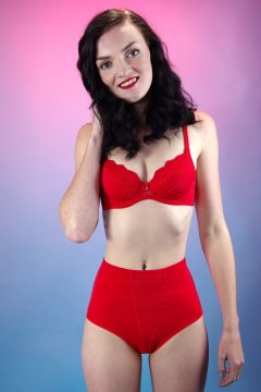 2015-10-24 Jodi Beth red bra and pocket girdle