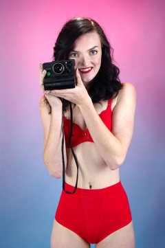 2015-10-24 Jodi Beth red bra and pocket girdle