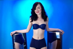 2015-10-24 Jodi Beth blue bra and girdle with blue mirrors