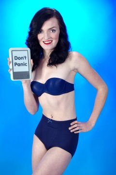 2015-10-24 Jodi Beth blue bra and girdle - showing concave wasit and flat tummy