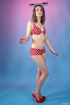 2015-11-06 GinA1 in red and white polka dot bikini
