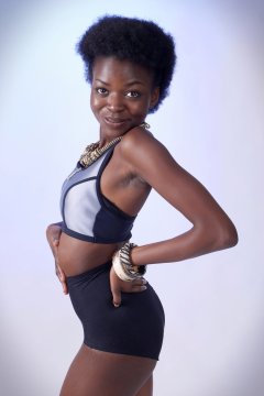 2016-01-15 Lilli in silver sports top and tight black control briefs worn as hot pants