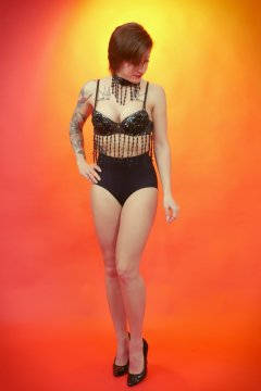 2016-04-02 Lexy in bellydancer top and black control briefs worn as hotpants