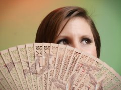 2016-04-02 Lexy in blue and purple vintage style one-piece swimsuit by M&S