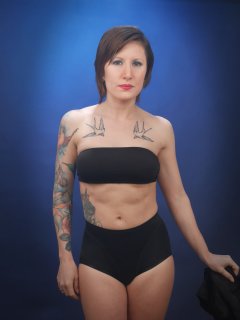 2016-04-02 Lexy measuring up and showing off her tiny waist