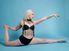 2016-04-23 Dayna Nirvana black jewelled dance top and black skort