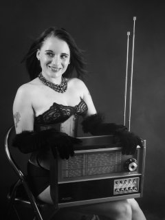2016-05-07 Emski black miraclesuit and tight ly laced underbust corset