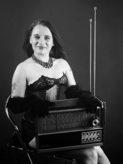 2016-05-07 Emski black miraclesuit and tight ly laced underbust corset