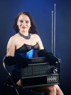 2016-05-07 Emski black miraclesuit and tight ly laced underbust corset