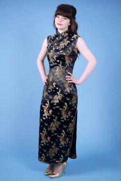 20160522 Ronnie97 in black cheongsam dress