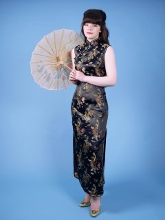 20160522 Ronnie97 in black cheongsam dress