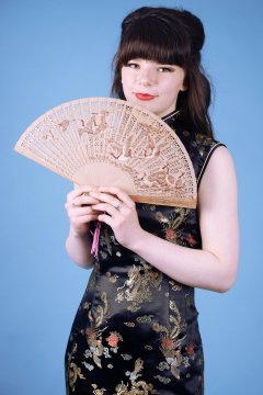 20160522 Ronnie97 in black cheongsam dress