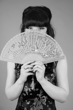 20160522 Ronnie97 in black cheongsam dress