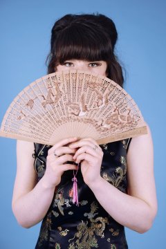 20160522 Ronnie97 in black cheongsam dress