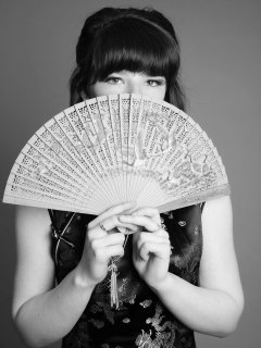 20160522 Ronnie97 in black cheongsam dress