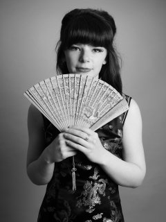 20160522 Ronnie97 in black cheongsam dress