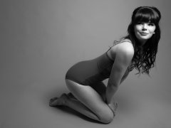 p20160522 Ronnie97 in vintage style purple and blue tummy-control one-piece swimsuit, by M&S