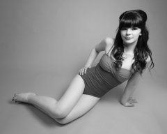 p20160522 Ronnie97 in vintage style purple and blue tummy-control one-piece swimsuit, by M&S