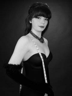 20160522 Ronnie97 in black strapless Miraclesuit bodyshaper and tightly-laced underbust corset