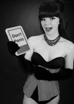 20160522 Ronnie97 in black strapless Miraclesuit bodyshaper and tightly-laced underbust corset