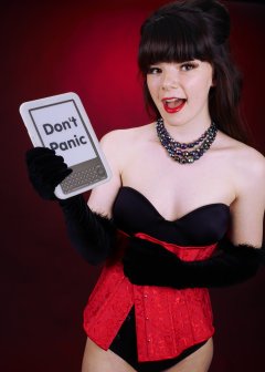 20160522 Ronnie97 in black strapless Miraclesuit bodyshaper and tightly-laced underbust corset