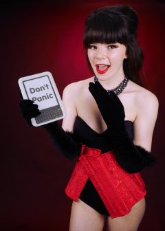 20160522 Ronnie97 in black strapless Miraclesuit bodyshaper and tightly-laced underbust corset