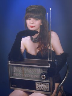 20160522 Ronnie97 in black strapless Miraclesuit bodyshaper and tightly-laced underbust corset