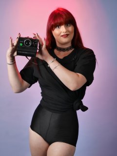 2016-09-03 Miss Danni Lou black t-shirt and control briefs worn as hotpants