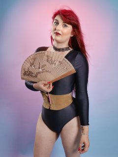 2016-09-03 Miss Danni Lou leotard and leather corset-belt