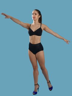 2016-09-09 Danielle Morrison black sports bra and contrl briefs worn as hotpants