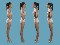 2016-09-09 Danielle Morrison before and after pulling in her tummy - demonstration