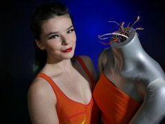 2016-10-09 - Ronniee in orange top and multi-coloured bikini bottoms
