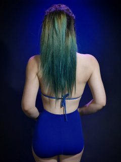 2016-10-09 - Ronniee in blue dance top and blue control briefs worn as hot-pants